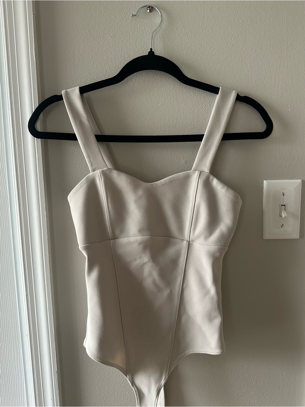 Abercrombie & Fitch Cream Structured Bustier Bodysuit